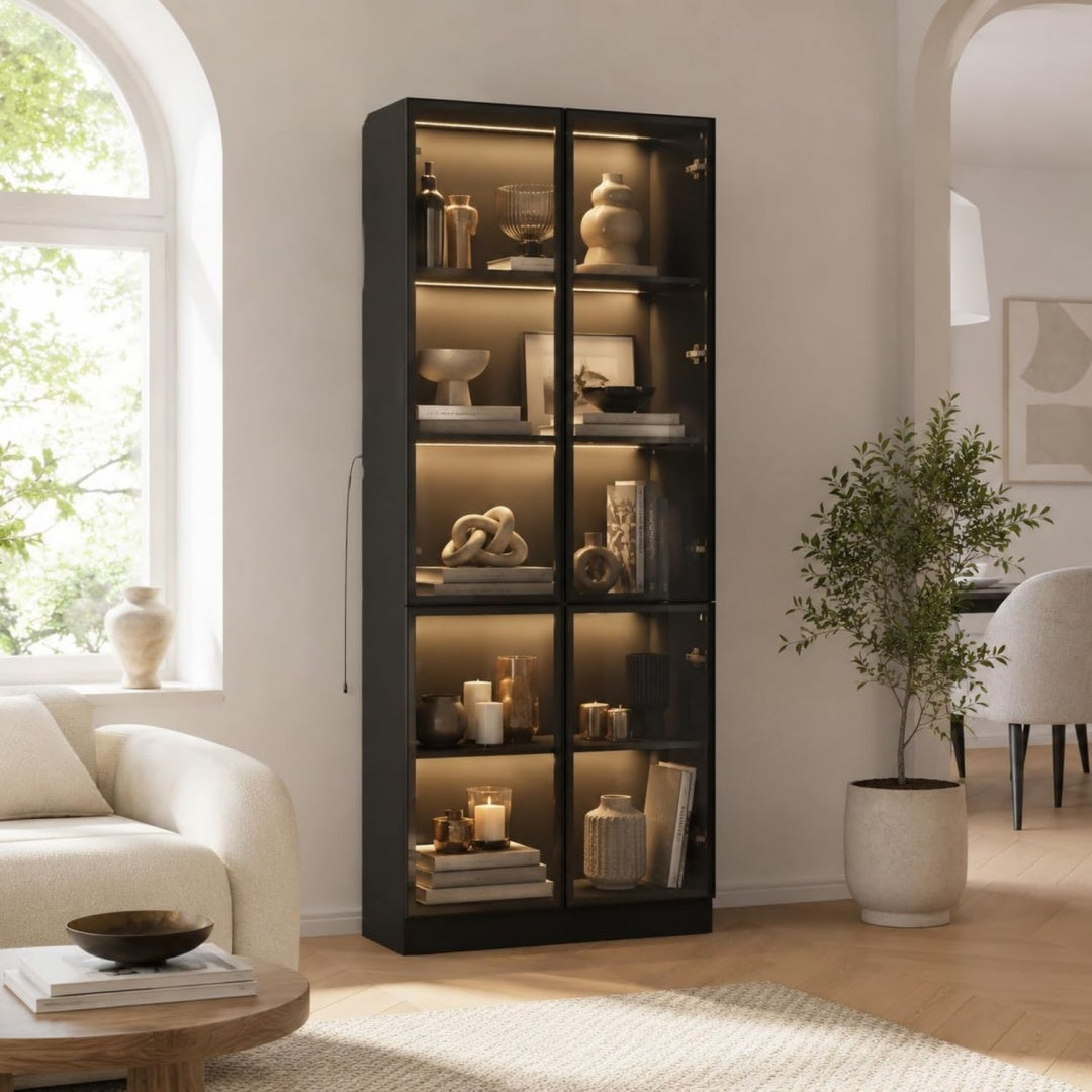 Pratique, presentoir vitre marron en verre