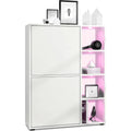 Buffet gris clair, deux portes, MDF, style contemporain