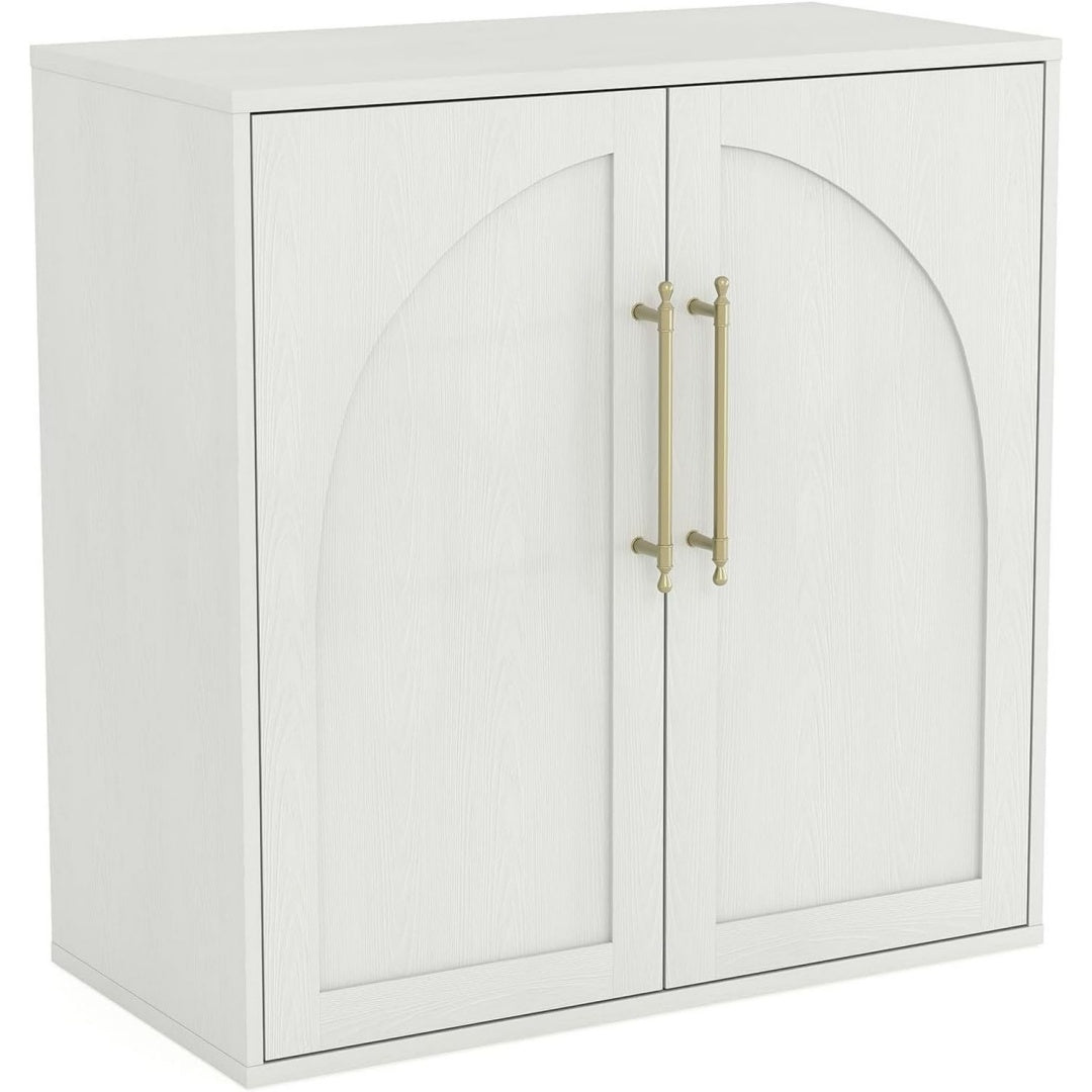Buffet a 2 etageres gris clair