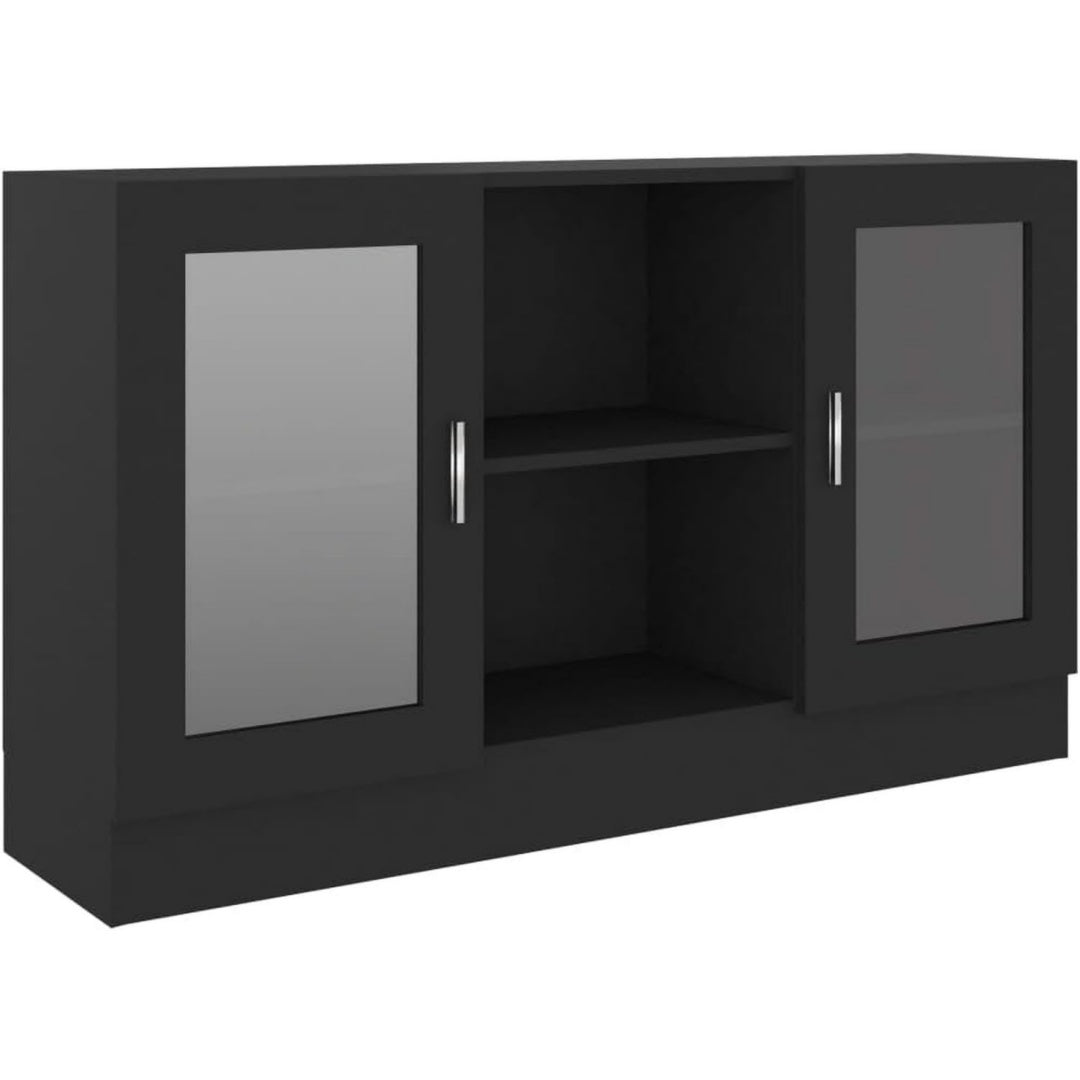 Noire vitrine 120 x 30.5 x 70 cm style scandinave