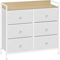 Commode allure contemporaine en tissu gris clair