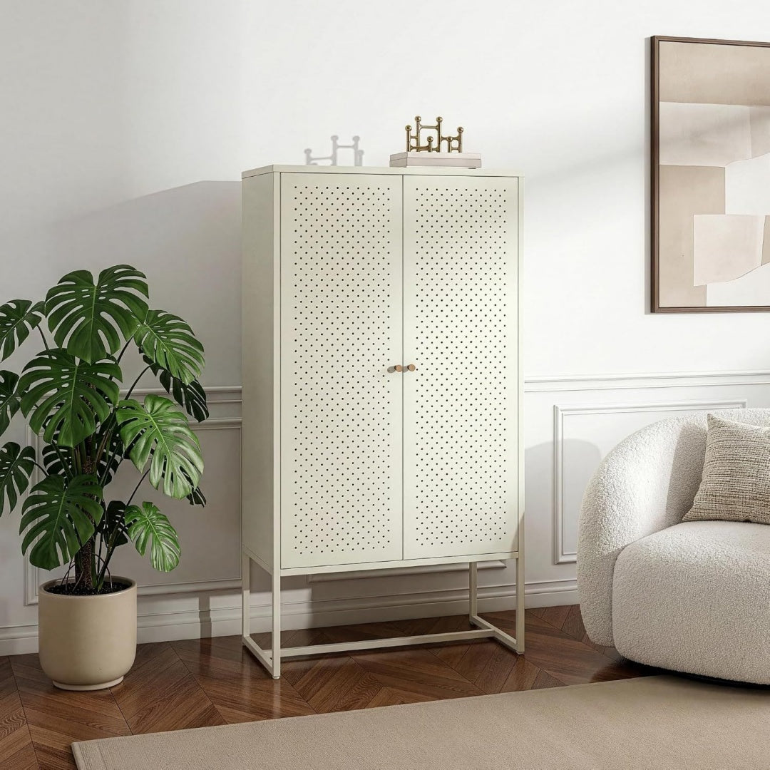 Gris clair enfilade allure contemporaine, 150 x 80 x 40cm