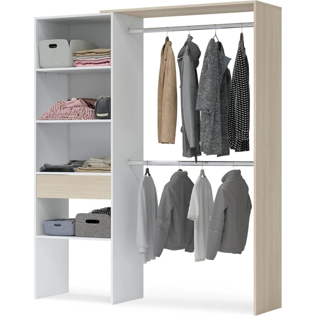 Armoire gris moderne en chene et panneau de particules