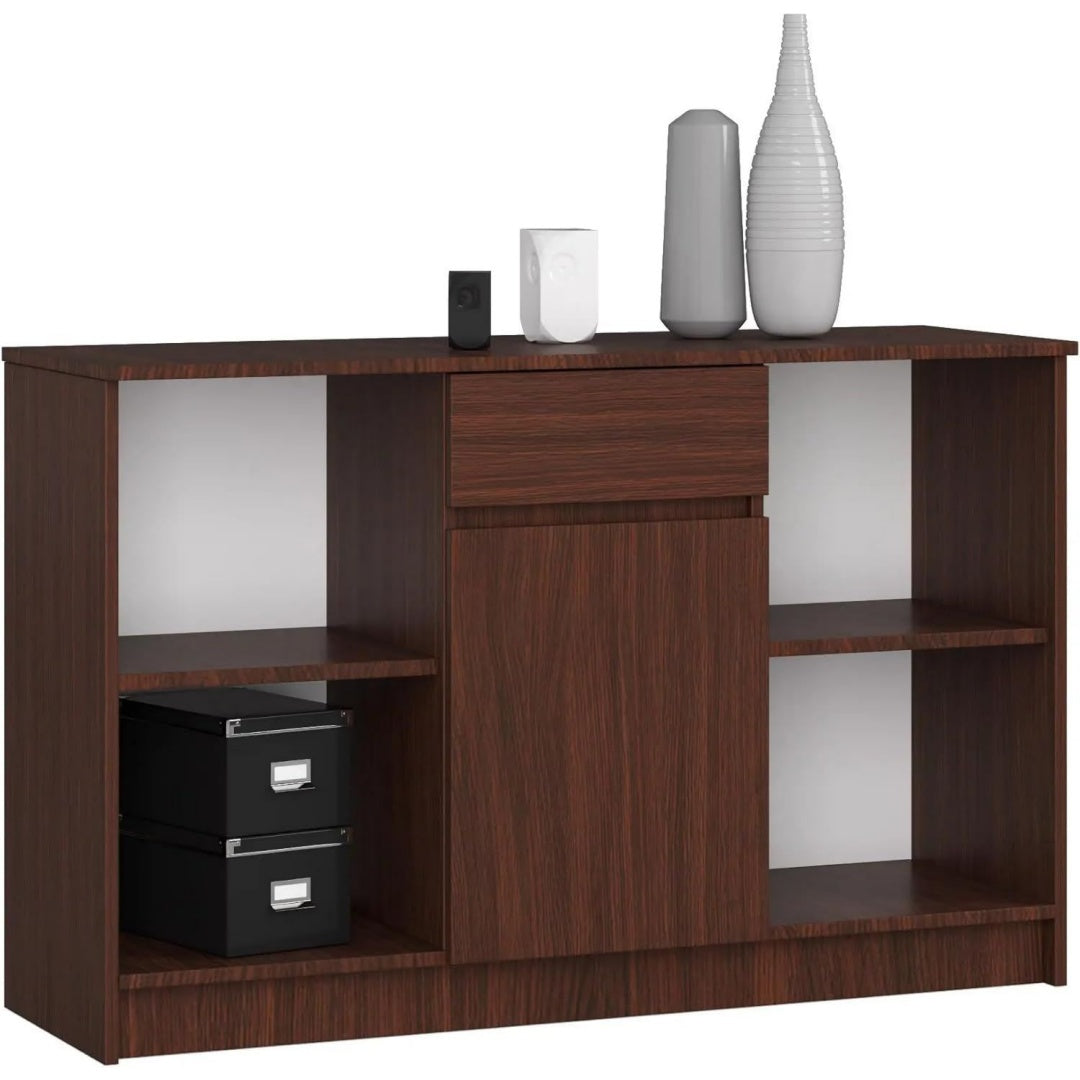 Commode finition bordeaux structure metallique