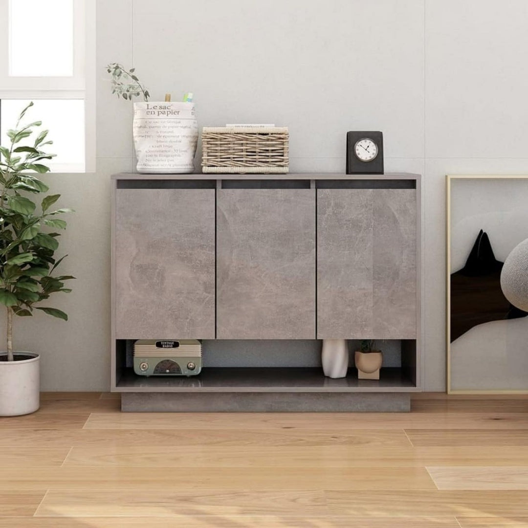 Original, buffet gris en bois grand espace de rangement