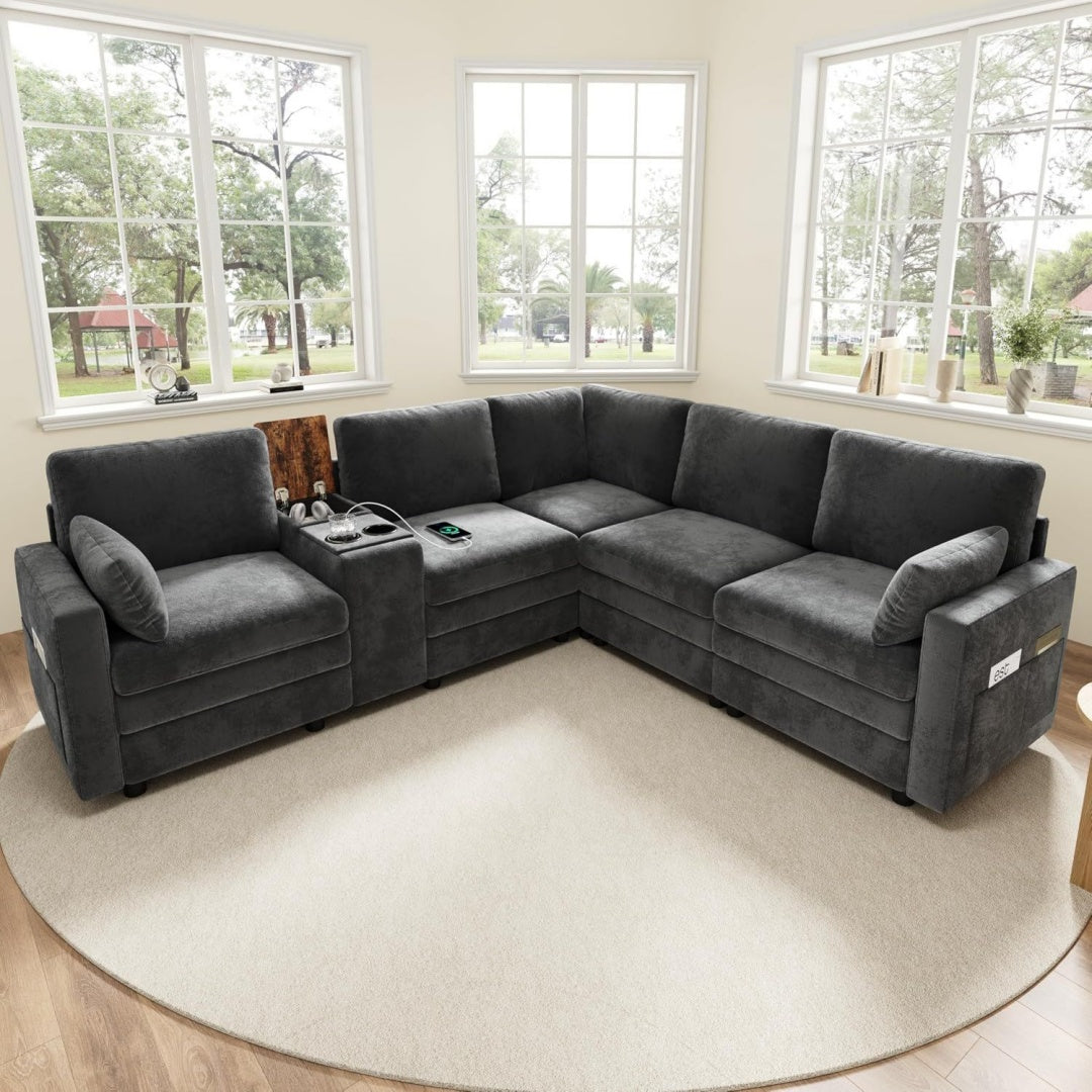 Raffine, canape convertible gris en bois