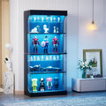 Ambiance contemporaine, vitrine dexposition gris clair en panneau de particules eclairage LED