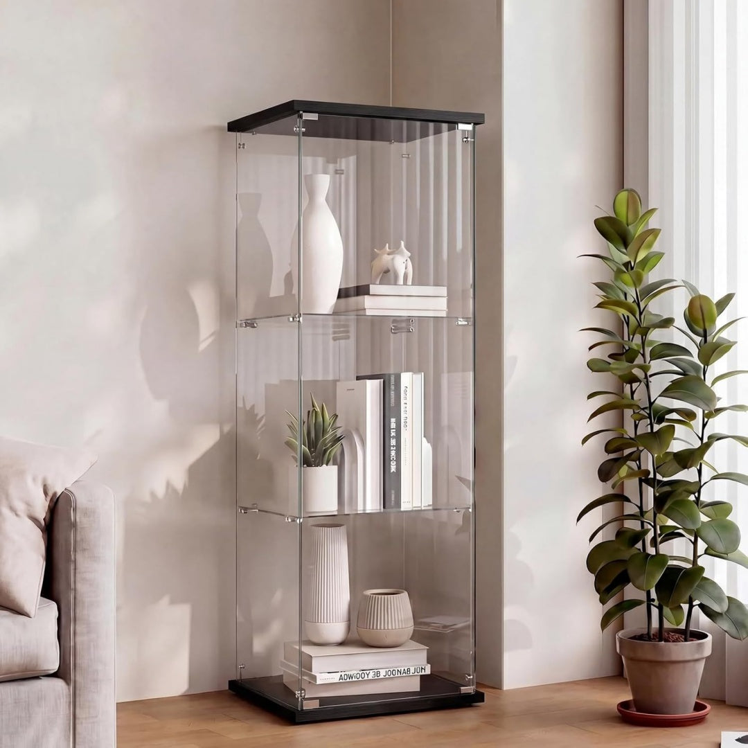 Vitrine gris clair, contemporain, solution de rangement moderne