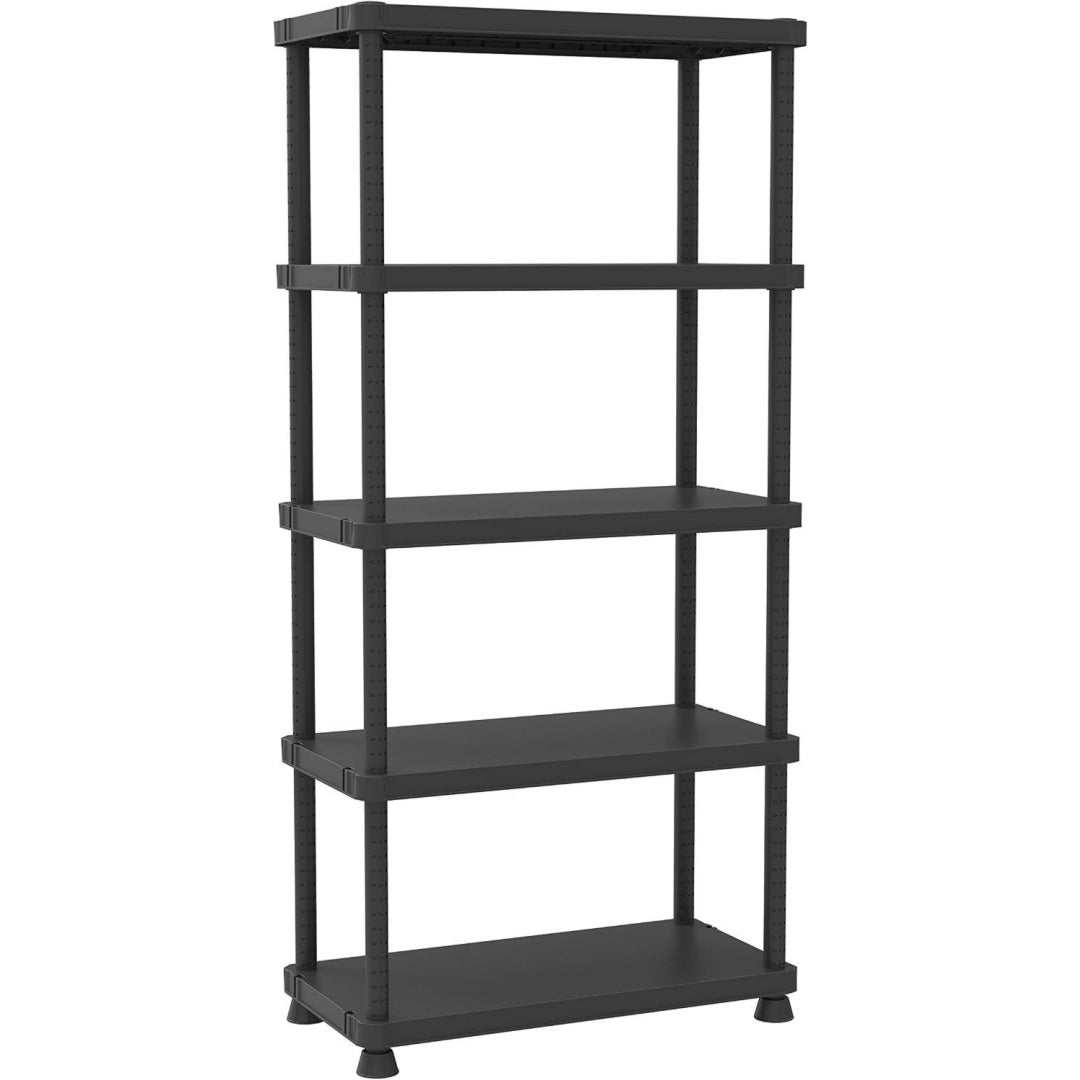 Bibliotheque a 5 etageres gris fonce