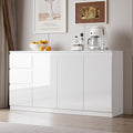 Caractere Contemporain, buffet gris clair en panneau de particules