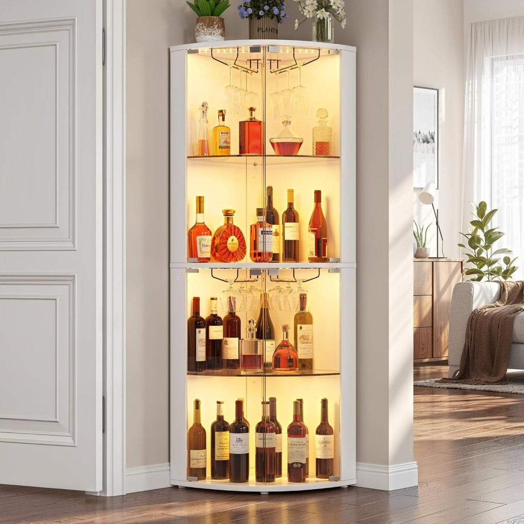 Armoire a vin gris clair 159 cm, de rangement malin