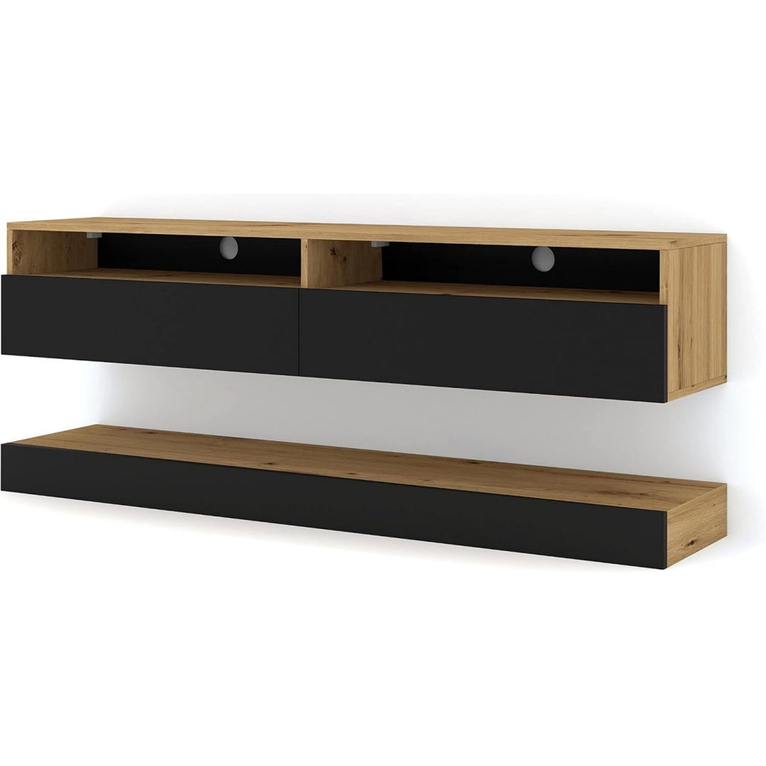 Meuble TV fonctionnel gris fonce