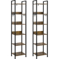 Bibliotheque gris fonce en acier 30 x 40 x 187 cm
