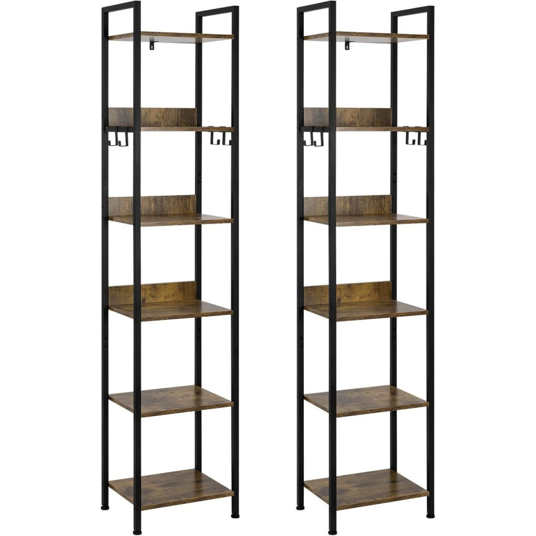 Bibliotheque gris fonce en acier 30 x 40 x 187 cm