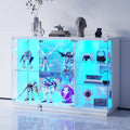 Vitrine bleu avec eclairage LED 38 x 120 x 85 cm