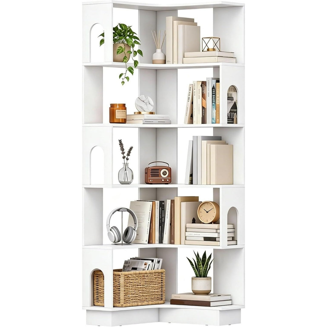 Colonne de rangement gris clair, solution de rangement allure contemporaine