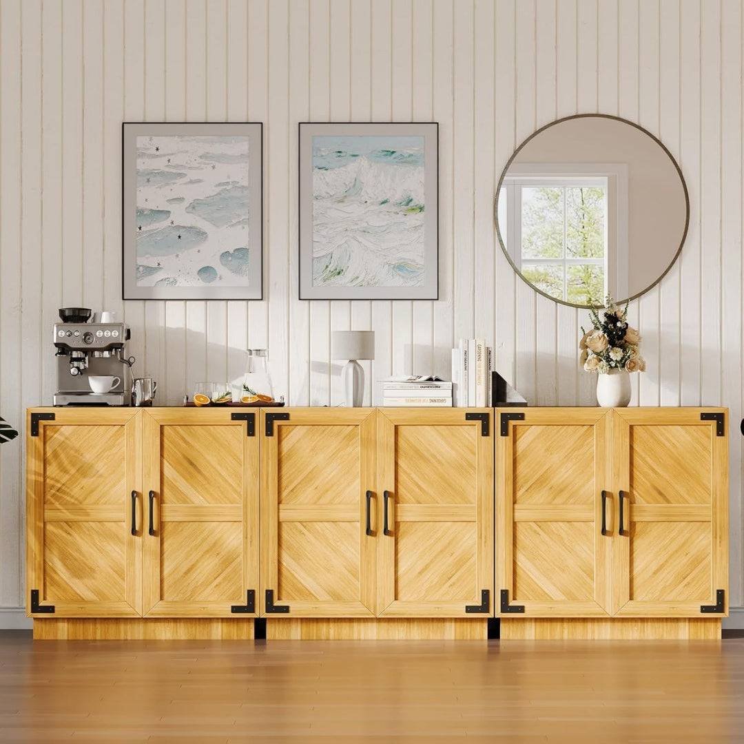 Original, buffet beige en bois 2 portes