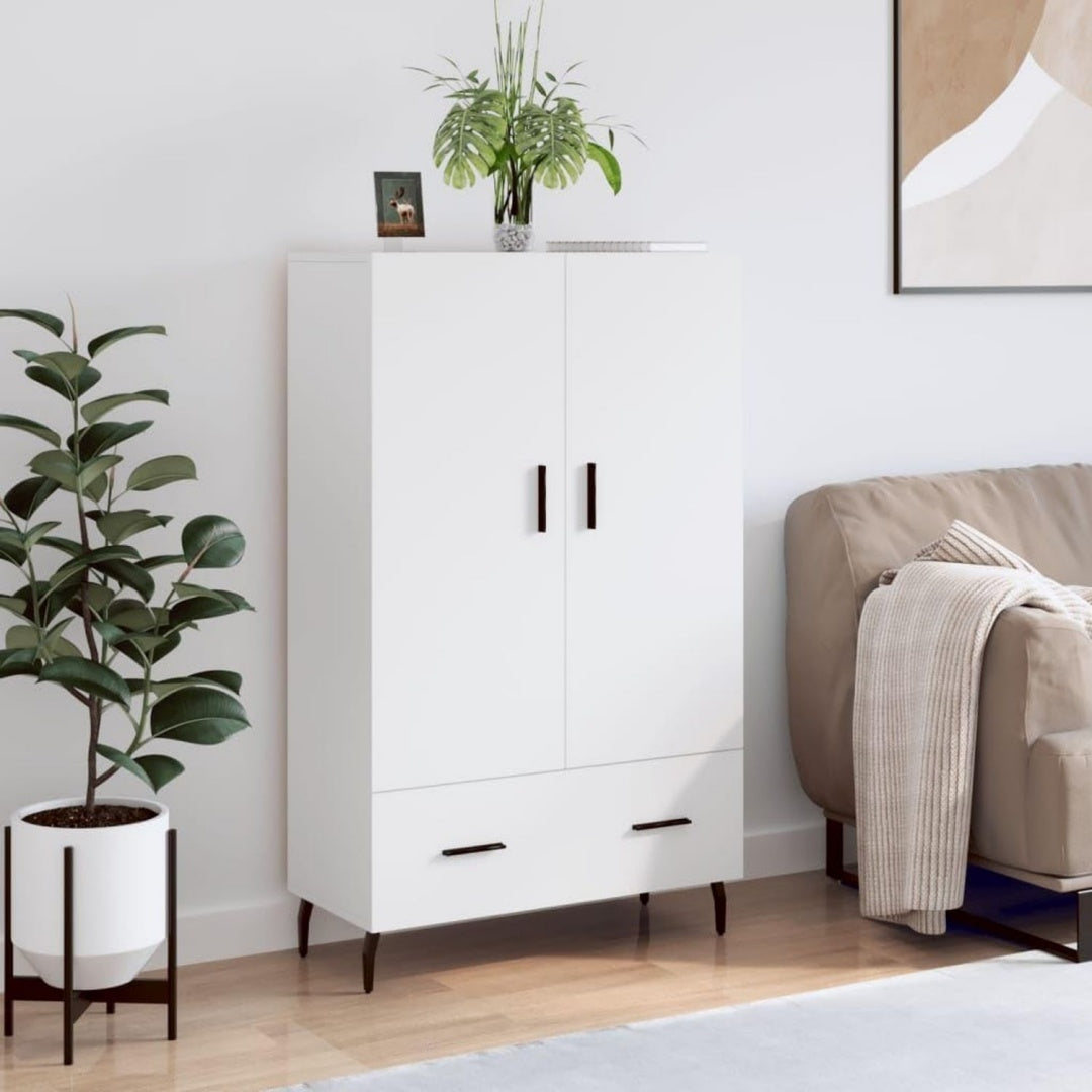 Buffet haut gris clair elegant bois d'ingenierie 69.5 x 31 x 115 cm