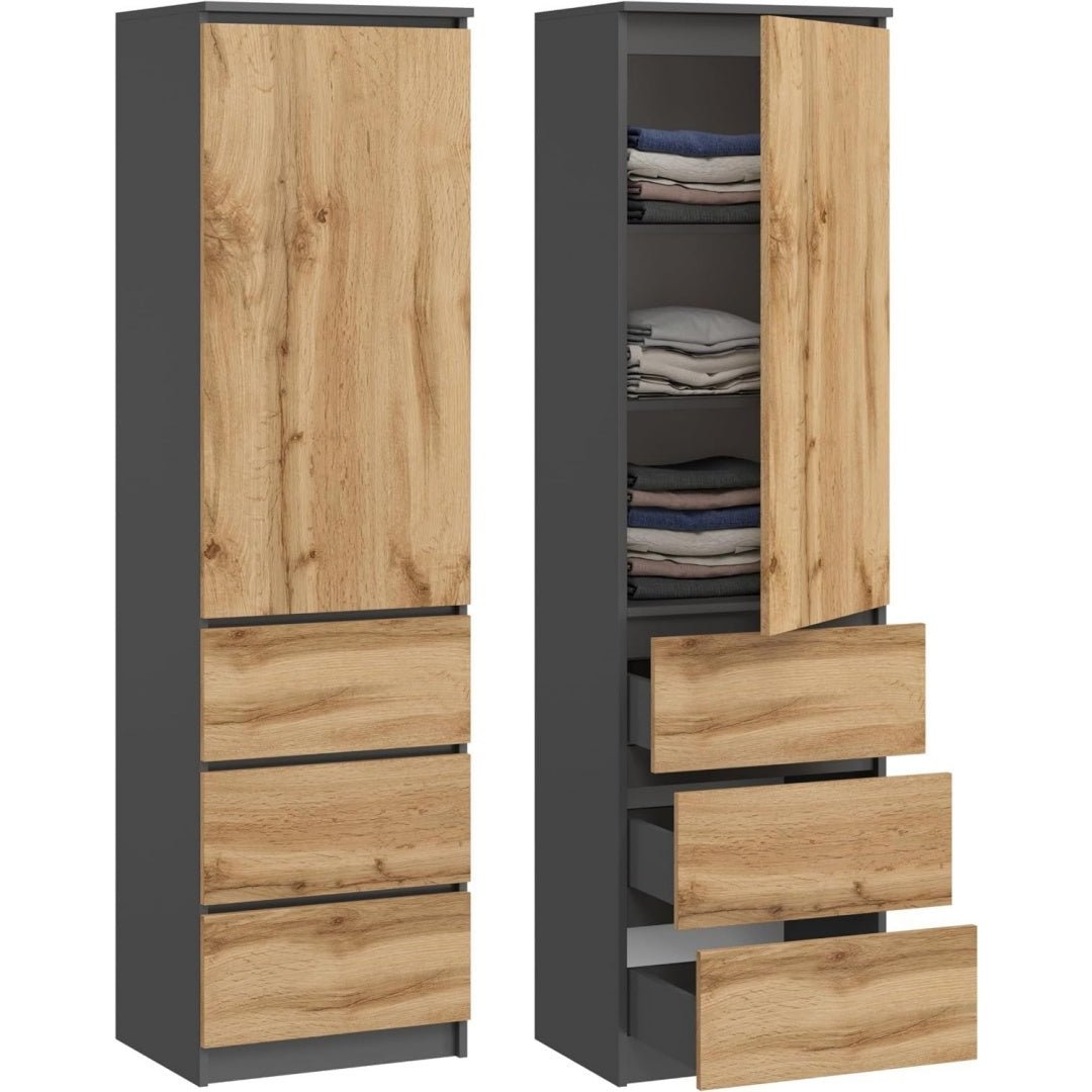 Armoire marron finition chene 180 cm, rangement design moderne