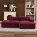 Canape bordeaux rembourre en tissu 235 x 129 x 70 cm