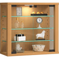 Avec plateau en verre trempe vitrine marron design moderne