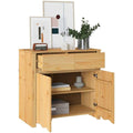 Buffet deco en bois massif marron pour la salle a manger