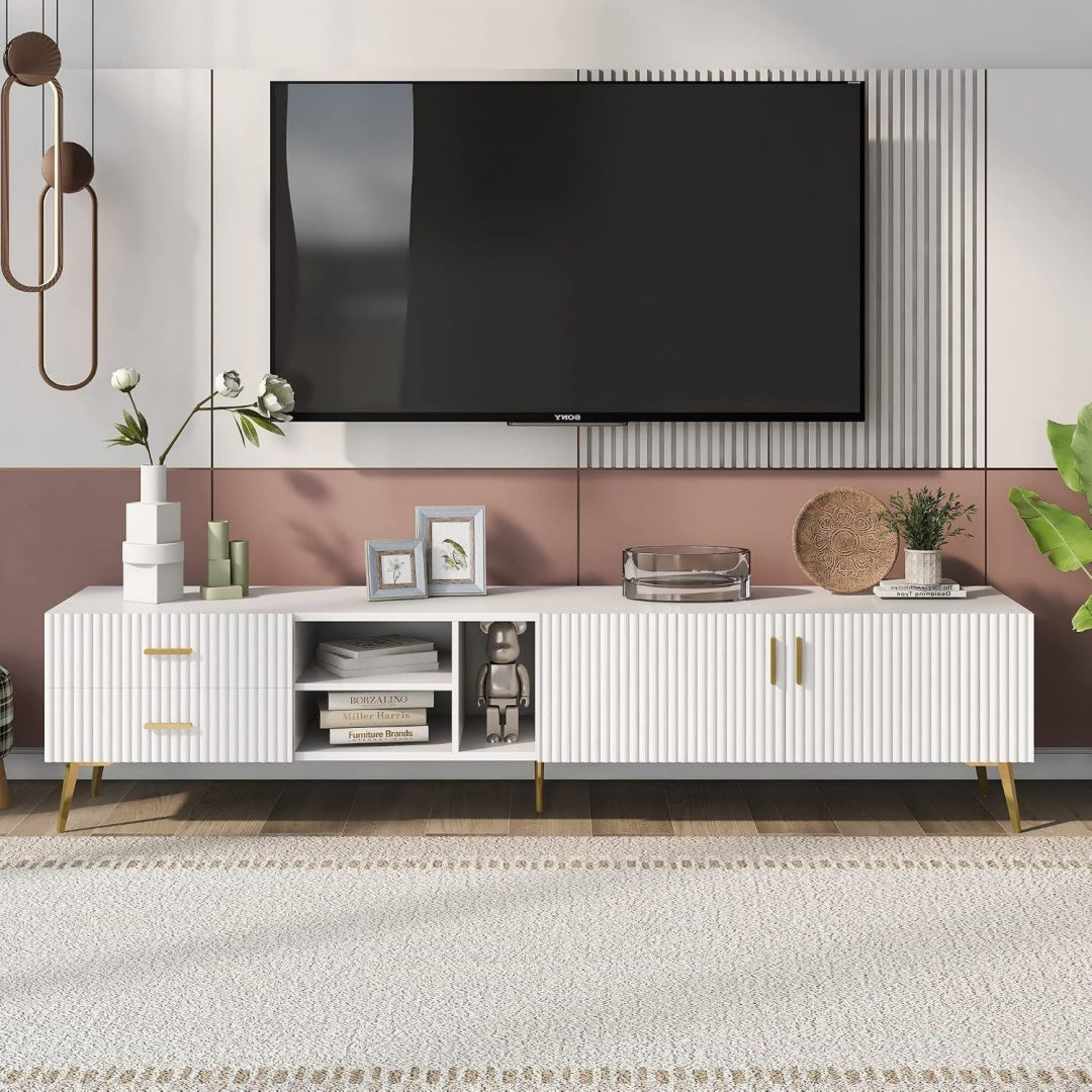 Pratique meuble TV en MDF et metal